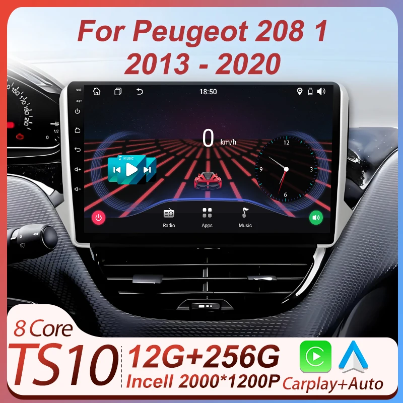 

Car Radio Android 14 2din For Peugeot 208 1 2013 - 2020 GPS Navigation Smart Car Systems Wireless Android Auto Carplay 8 Core BT