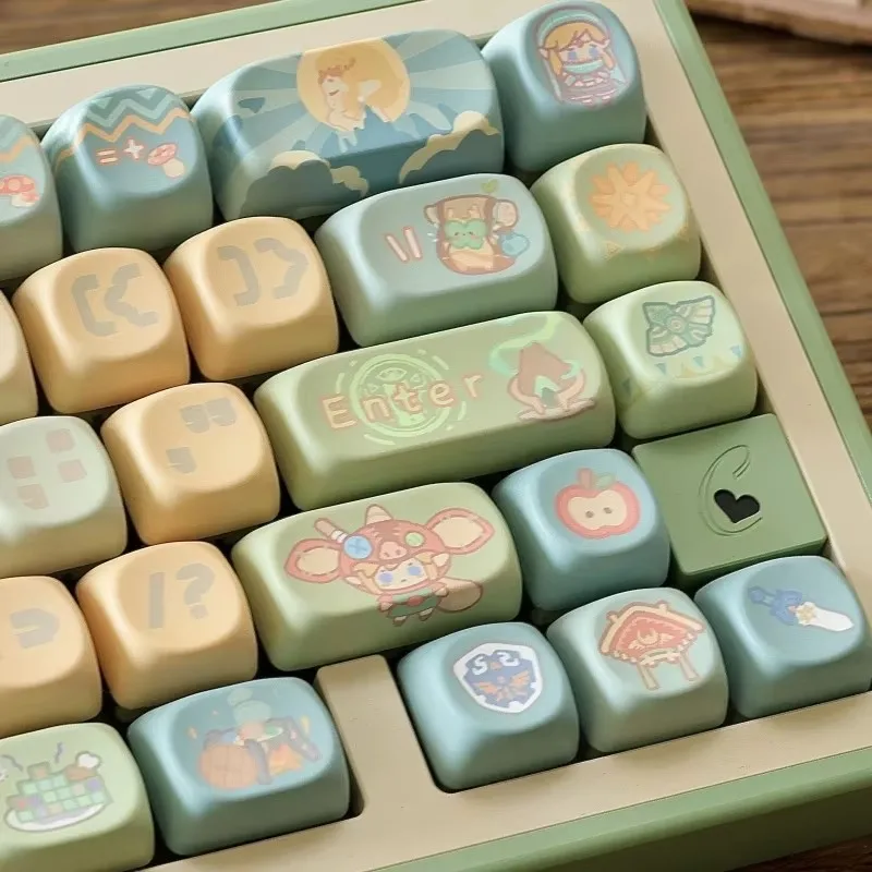 Zelda Theme Side Carved Keycap 142keys Moa Cherry Profile Pbt Hot Sublimation Mechanical Keyboard Game Peripheral Keycap