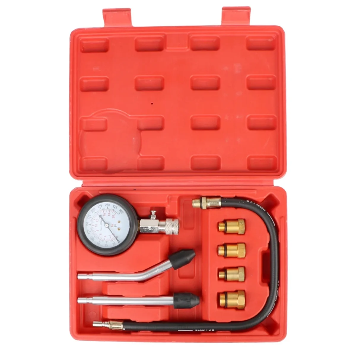 Gasoline Engine Compression Meter with M10 M12 M14 Adapter 0-300 PSI Pressure Gauge Automotive Cylinder Tester Kit