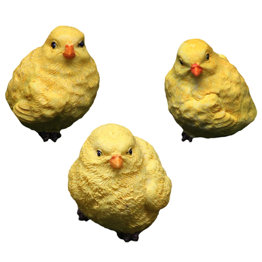 

Mini Chicken Figurines Resin Crafts Adorable Miniatures Garden Tiny Statues Decor Micro Landscape Ornament Animal Decor