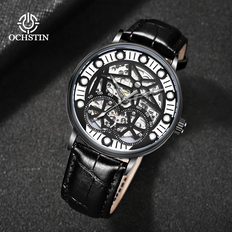 

OCHSTIN Hot Model 2024 Masterpiece Craftsman Series Trendy Personalized Swiss Skeleton Mechanical Movement Men's MechanicalWatch