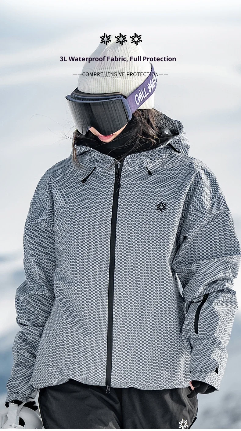 2026 John Snow Skianzug für Damen und Herren, Wasserdicht, Winddicht, Warm, Vollständig Gummiversiegelt, Neuer Ski-Oberteil – Detail 6