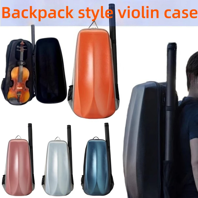 

4/4 Carbon Fiber Violin Case Portable Shoulders Wear-resistant Shockproof Lightweight Violin Bag Musical Instrument Accessories