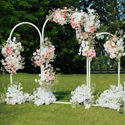 Juego de 3 arcos de Metal para boda, soporte de fondo de arco de globo para boda, novia, jardín, patio, decoración de fiesta al aire libre interior