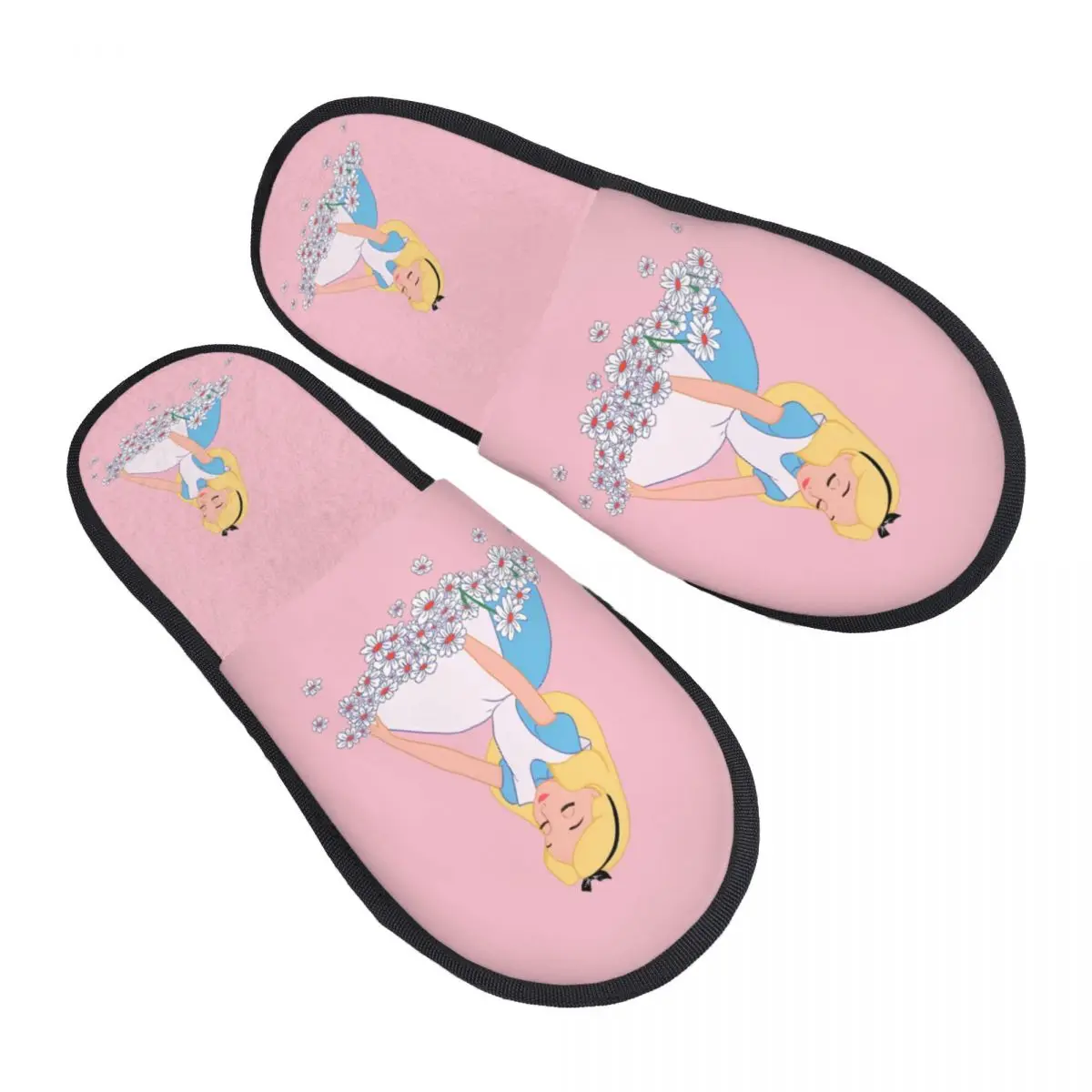 

Домашние тапочки «Алиса в стране чудес», женские уютные тапочки без шнуровки из пены с эффектом памяти, тапочки для спальни с героями мультфильмов