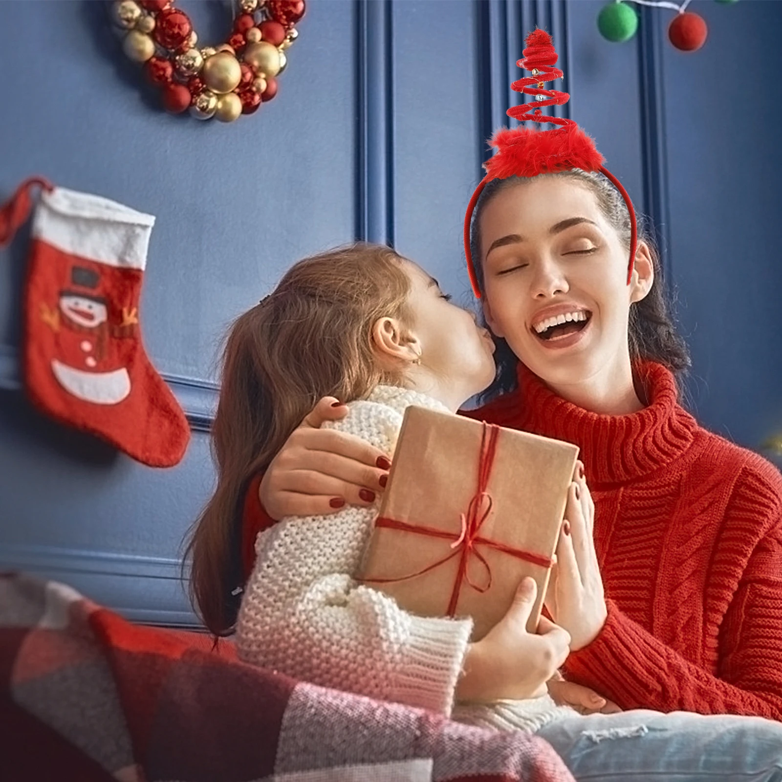 

Bands Hat Headband Headbands Kids Hair Hoop for Christmas Toddler Red Miss