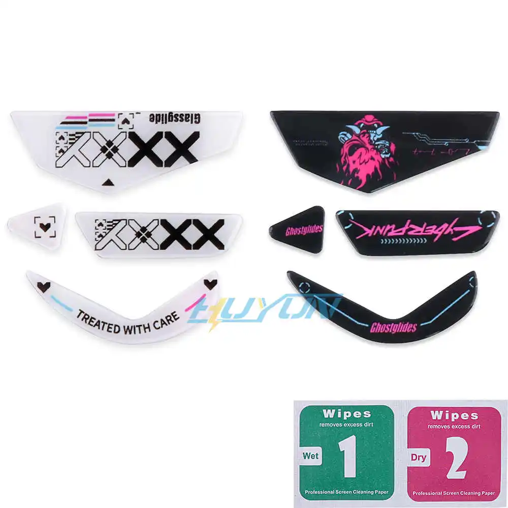 แผ่นรองเท้ากระจกนิรภัยเหมาะสําหรับเมาส์แบบมีสาย Logitech G502/G502 Hero แผ่นรองเท้าที่ทนทานต่อการสึกหรอและเรียบเนียน