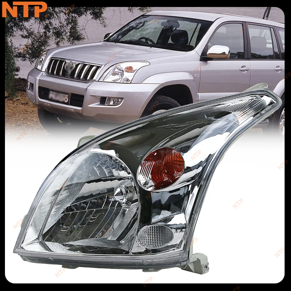 

For Toyota Land Cruiser Prado 03-09 Car Headlight Assembly Super Bright Electric Adjustment Black Housing Car Light Accessories