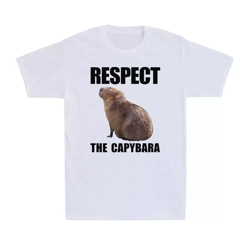 Respect The Capybara Funny Rodent Capibara Photo Men's Short Sleeve T-Shirts