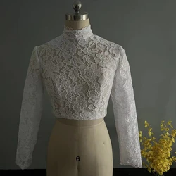 New Arrival Lace Wraps Long Sleeve Cropped Bolero Wedding Jacket Bridal Wraps faux fur coat Bride cape mariage femme