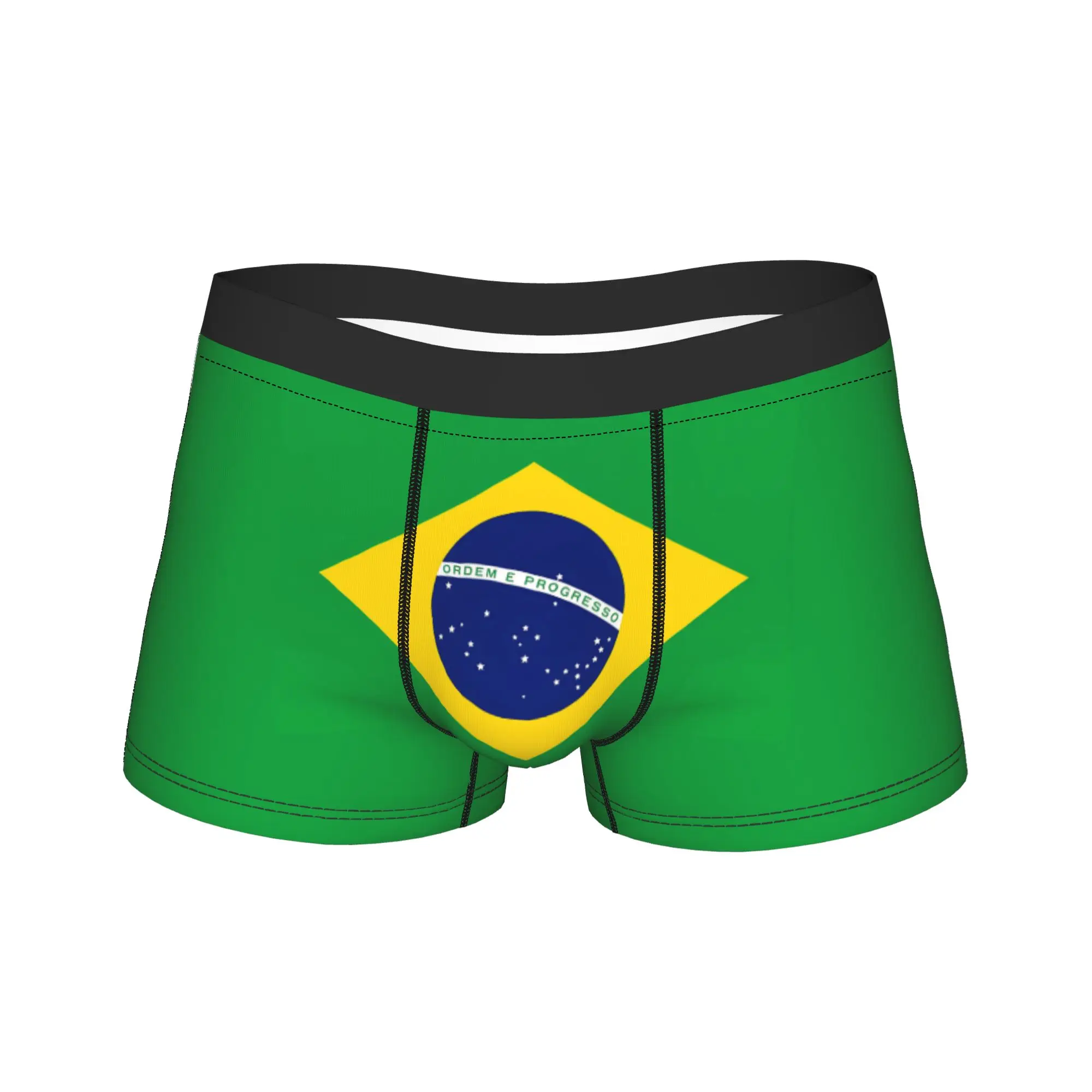 

Brazilian Flag Boxer Shorts Pouch Underwear Hot Sale Customs Boxer Brief Soft Trend Men Panties Big Size 2XL