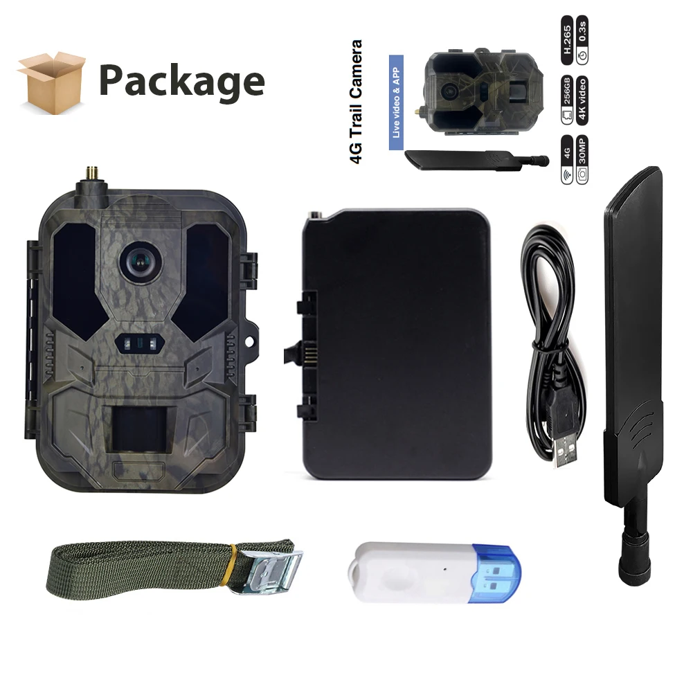 4K Hunting Camera 4G with APP Control Live Video Stream Cloud Service FTP SMTP 8000mAh Battery HC-960PRO-LI