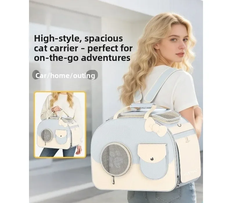 Cat Bag Out Portable Large Capacity Diagonal Span Shoulder Portable Small Dog Out Foldable Pet Bag
