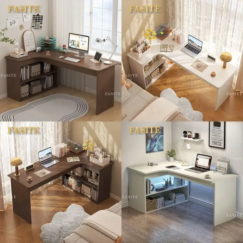 For Corner Desk Study Computer Table Bedroom Girls Dresser Bookcase Integrated Furniture Space Saving Home Office Storage