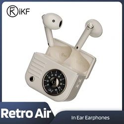 IKF-Retro Air Wireless Bluetooth Headphones with 4 ENC Microphone HiFi Music Earbuds Game Headset IPX5 Waterproof 36h Playtime