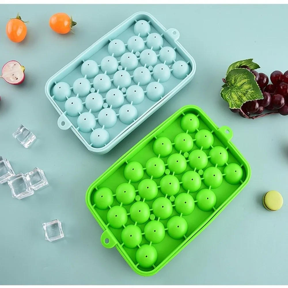Creative Silicone Grape Ball Molds Round Shape Easy Demould Handmade Soap Molds Reusable 25 Grids Ice Cube Mold Bar Party