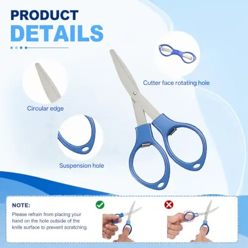 96Pcs Portable Folding Scissors Creative Student Paper Cutting Scissors Classroom Learning Tools