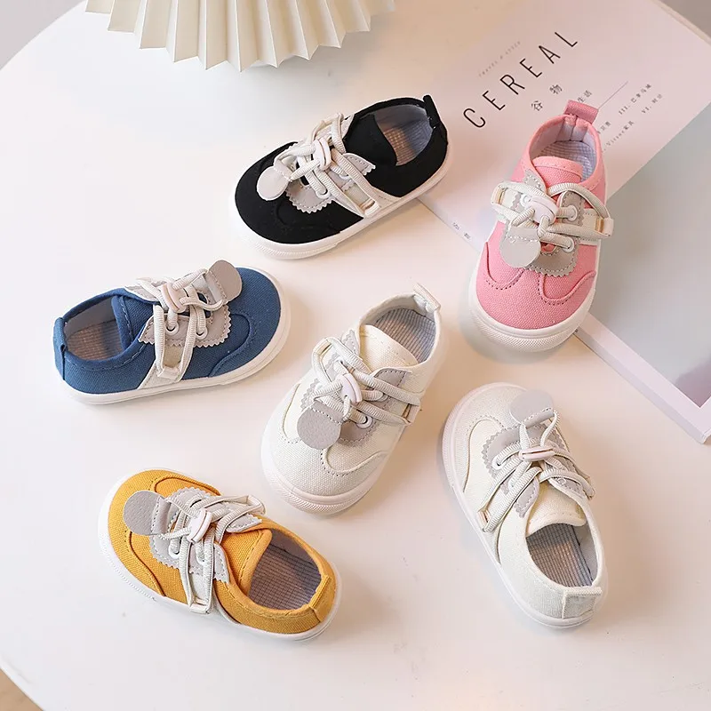 

Children's Canvas Shoes Soft Sole Solid Color Boys Girls Canvas Shoes 2024 Spring Autumn New Items Baby Girl Shoes