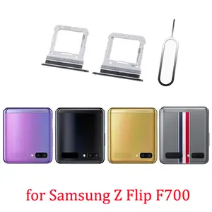 Bilashmart Samsung Galaxy Z Flip F700 F700F F700U F700W F700N BackShell Phone Sim Card Tray Grey With Eject Tool