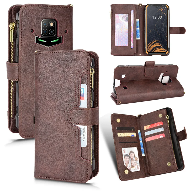 For Doogee S88 Plus Premium Anti-Slip Lanyard All-in-One Shockproof Card Slot Leather Case For Doogee S88 Pro S88 Pro S88 Case