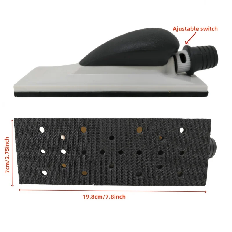 

Квадратный беспыльный ручной шлифовальный блок, 70x198 мм, пластиковый держатель для шлифовальной подошвы, с фиксирующей системой, подходит для ручных шлифовальных машин для гипсокартона.