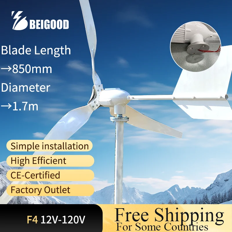 

10KW Quiet Operation Fast Shipping Wind Turbine Windmill Wind Generator 12/24/48V With MPPT Hybrid Controller Strong Power