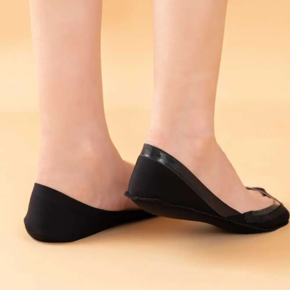 Comfortabele Zomer Ademende Antislip Effen Kleur Onzichtbare Ijs Zijden Sokken Boot Sokken Sokken Sok Slippers Vrouwen Sokken