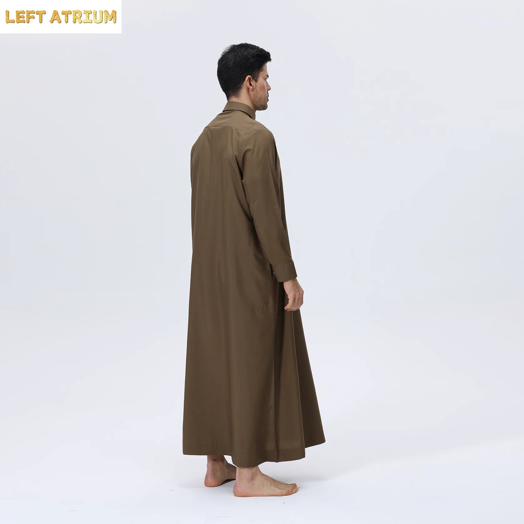 Djellaba Homme Longue à Capuche – Robe Musulmane Traditionnelle, Style Dubai Saoudien Vintage Rayé, Coton Confort