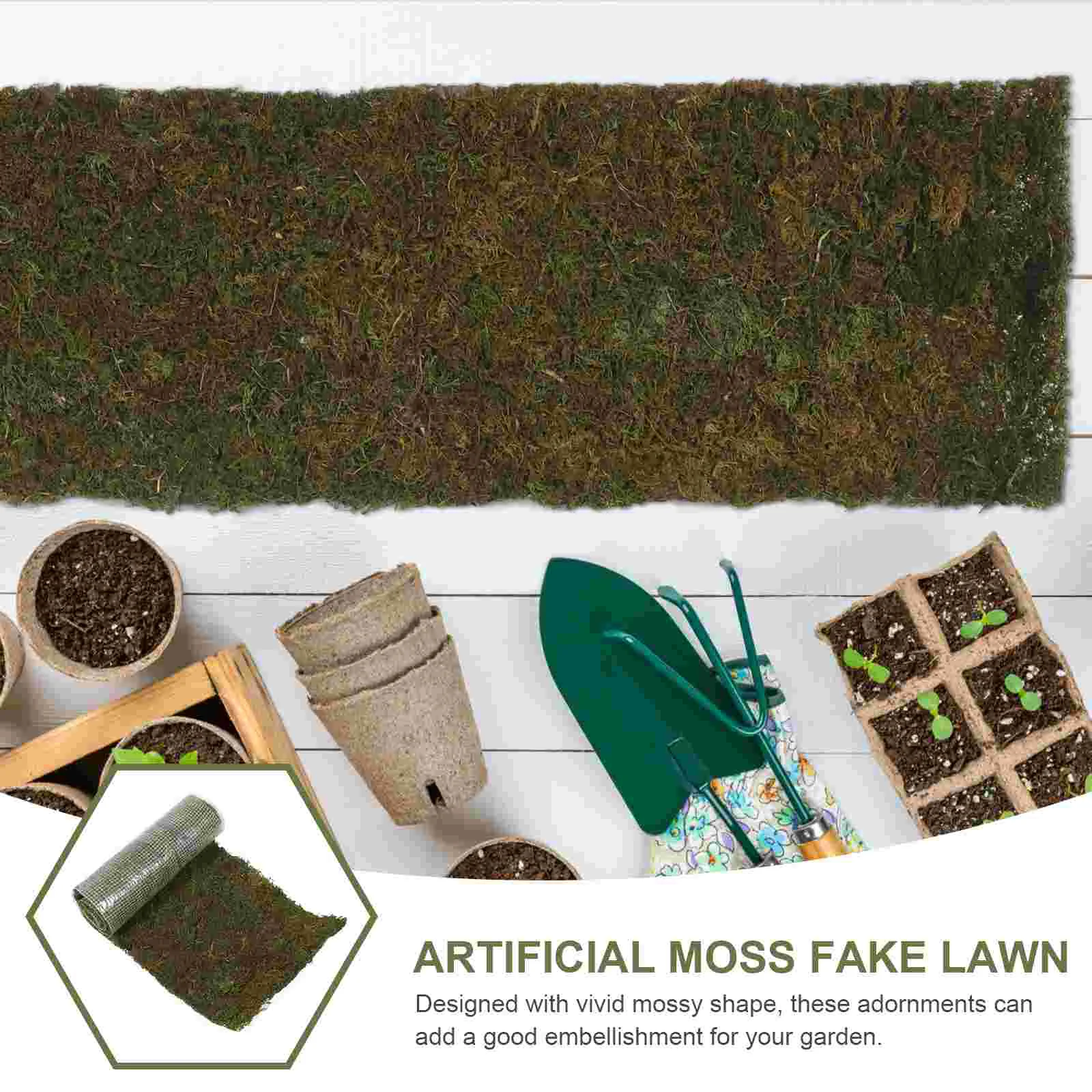 Window Landscaping Moss Table Runner Plant Micro Landscape Decoration Artificial Pad Realistic Turf Mat Grass Decorate Scene