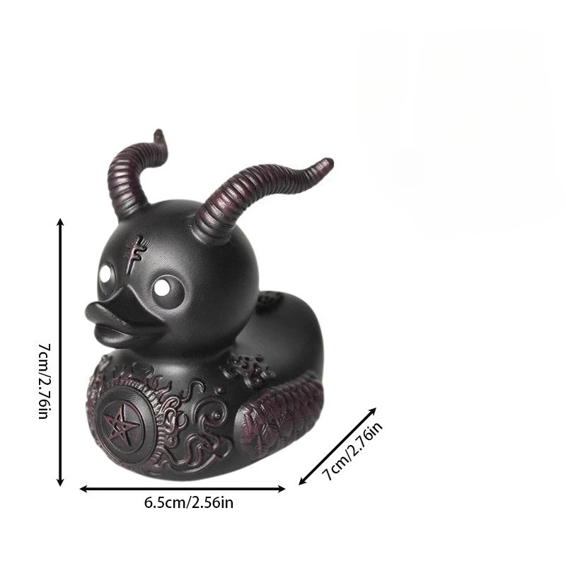 Resin Duck Satanic Punk Death Rock Gothic Girl Duck Halloween Figurines Home Decor Ornament Craft Room Spooky Festive Decoration