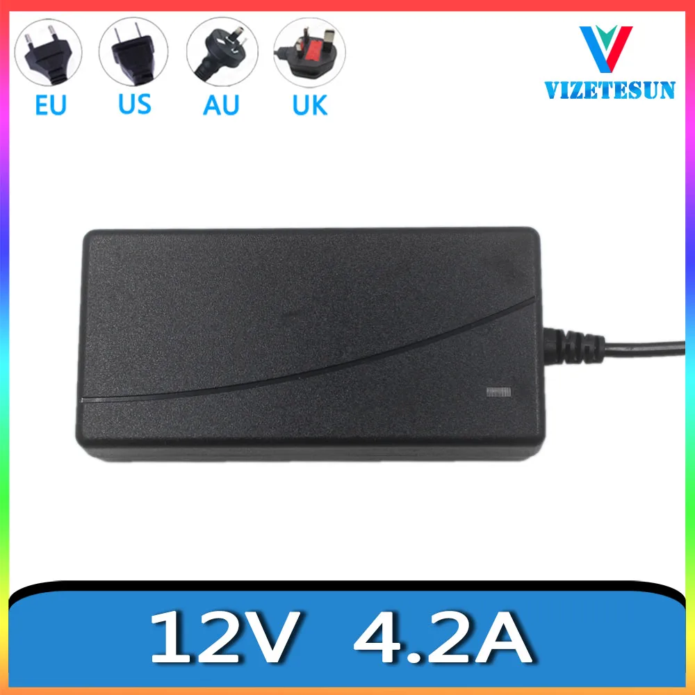 12V 4.2A LCD Power Adapter DC 5.5*2.1MM Au Plug Uk Plug