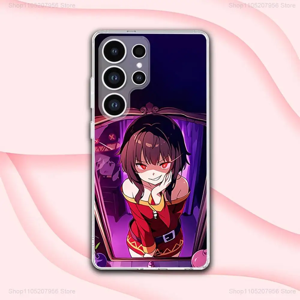 Leuke M-Megumin Anime Voor Samsung A30,71,51,S9,10,20,Ultra,FE,Lite,S25,24,22,23,21,PIus Transparante Zachte Telefoon Case