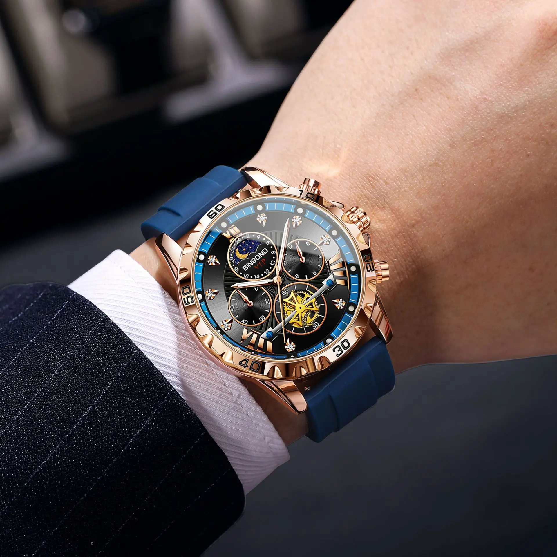 AL-171 New waterproof luminous camel flywheel men's watch, student Korean version, trendy bestseller, leather strap quartz watch