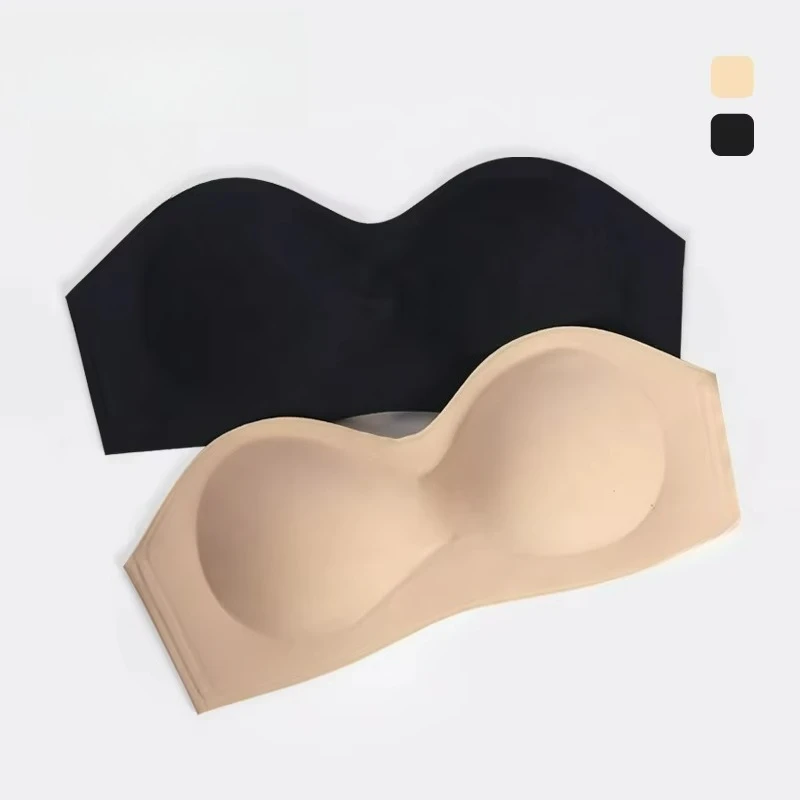 

Nude Ladies Comfortable Bonded Bra Strapless, Suitable for Doing, Push Ups
