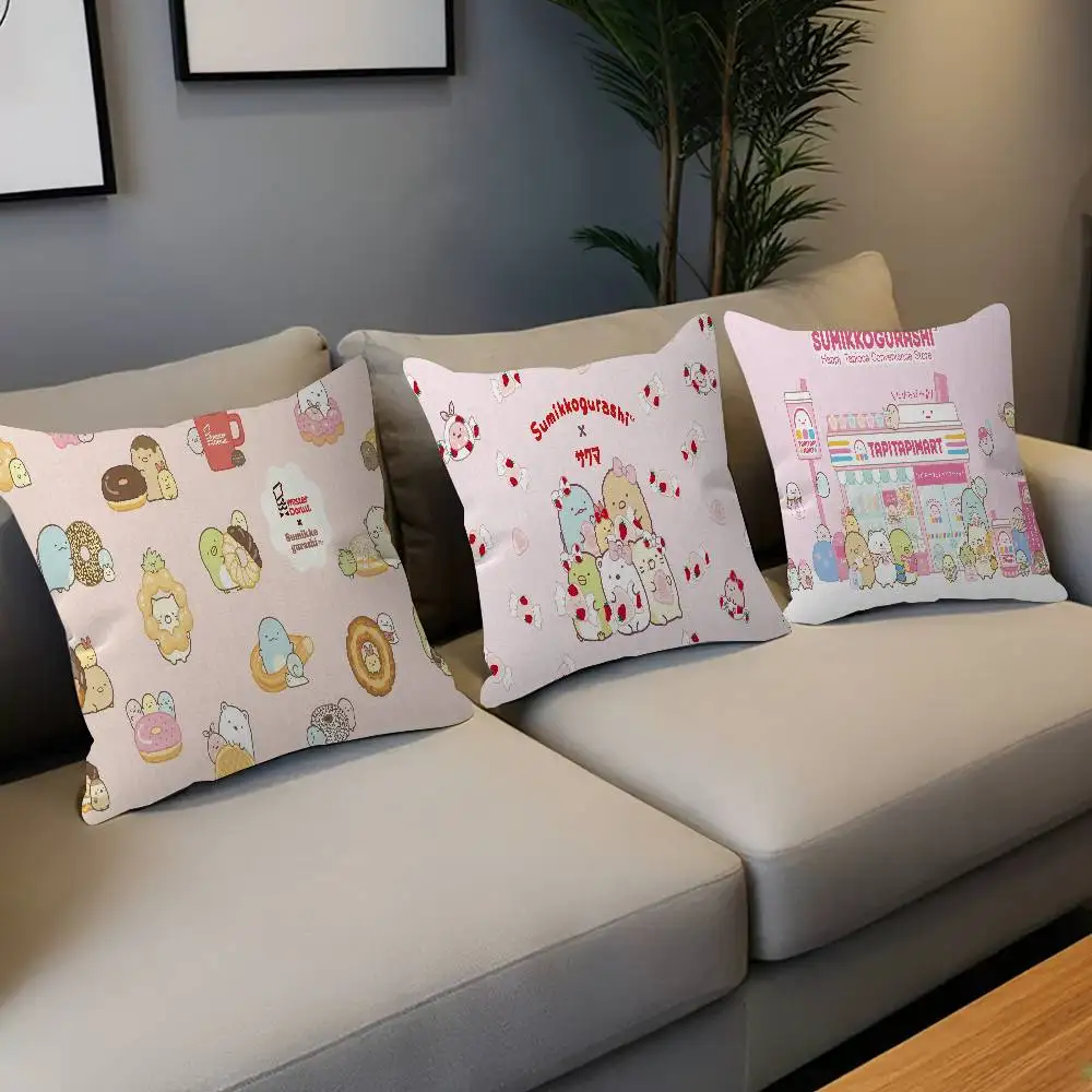 Cartoon Pink Sumikko Gurashi Personalized Pillow Cover Kids Bedroom Wild Party Decor Pillowcase kid Birthday shower Gift
