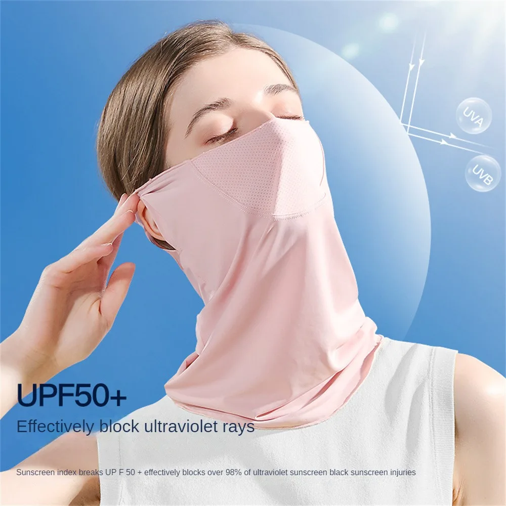 Ice Silk Cycling Face Cover Sunscreen Headgear Scarf Men Women Sun Protection Outdoor Breathable Cool Summer Fishing Mask