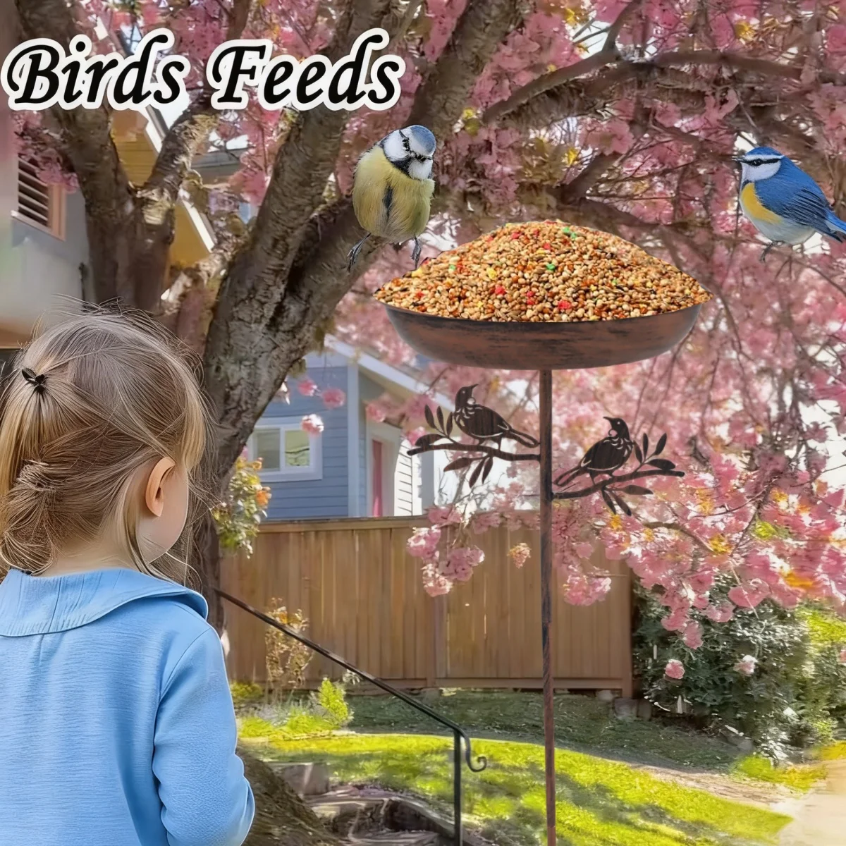 

1 высокая уличная кормушка для ванны и сада для птиц - прочная железная конструкция, элегантное украшение со стабильной основой, изготовлен из кованого железа, идеально подходит для украшения рождественских вечеринок и других праздничных вечеринок, подарк