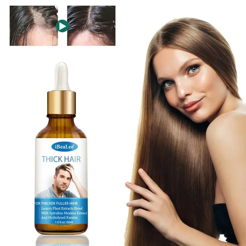 Spray para espessamento capilar para homens e mulheres, essência reparador capilar, cabelo e crescimento danificados secos, séruns para cuidados capilares, 30ml