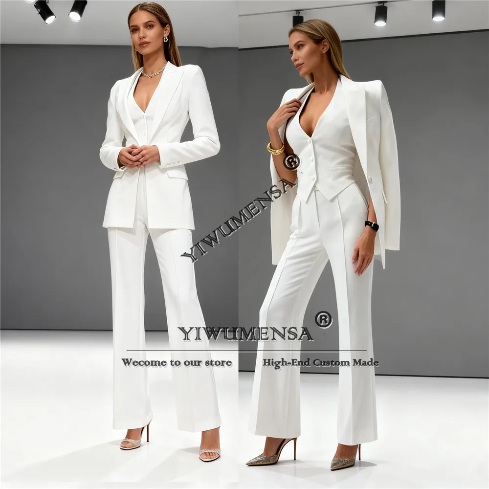 

Classic Business Women Pants Suits 2 Pieces Sets Single Breasted Prom Blazers Mother Of Bride Dresses Customized Wedding Tuxedos