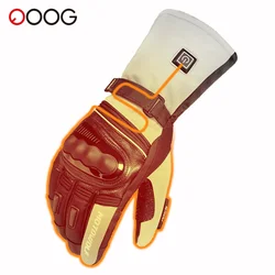 Gants de moto en cuir imperméables et rechargeables, écran tactile, chaud, non ald, ski, hiver