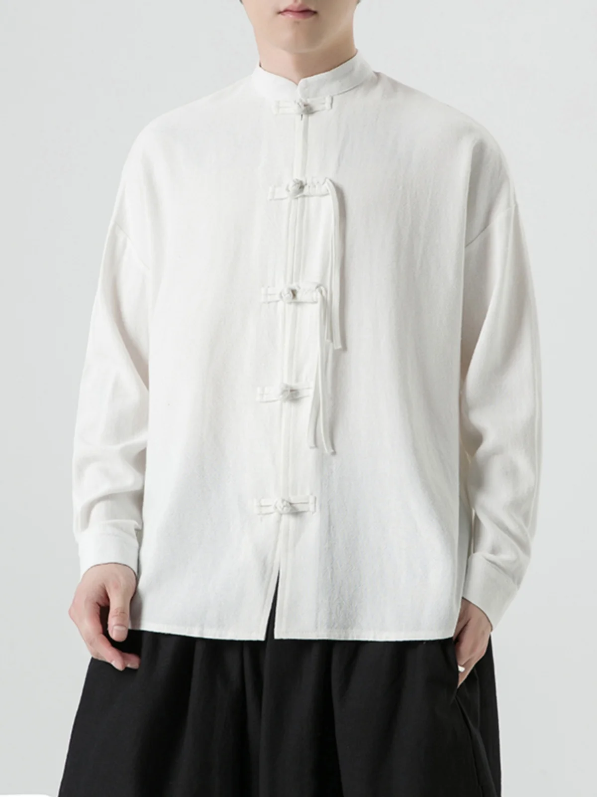 

Long Sve Хлопково-льняной костюм Hanfu Tang irt, повседневный молодежный свободный топ в стиле ретро для мужчин, весна-осень Faion