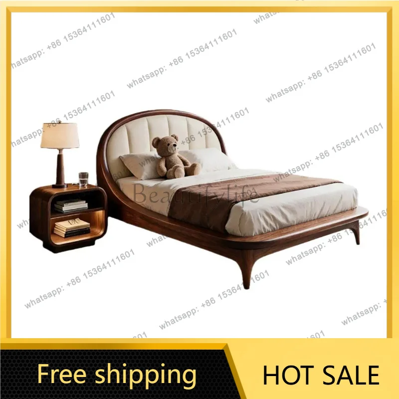 FG Large Comforter Double Bed Bedrooms Decoration Modern Wooden Platform Bed Frames Full Size Luxury Letto Matrimoniale Furnitur