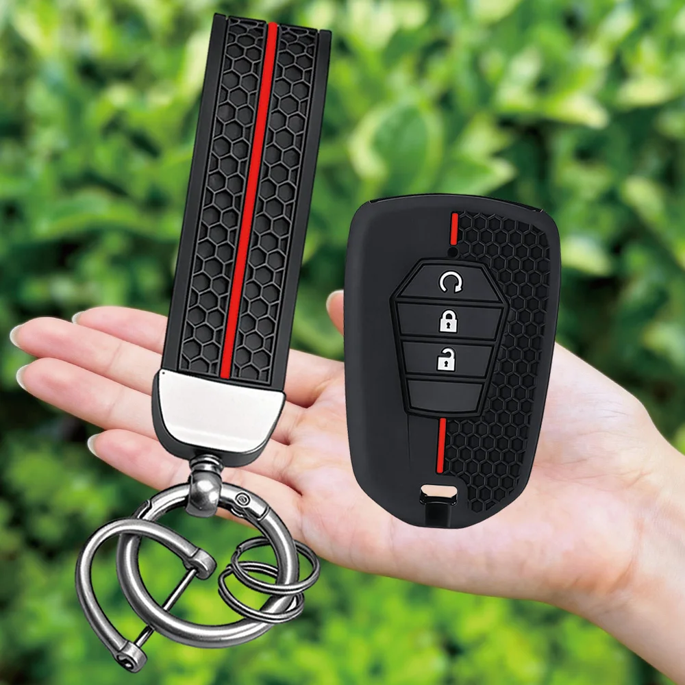 for ISUZU Dmax D-max Mux 2021 2022+ D-max MU-X 3.0 Mux 3 Buttons Silicone Car Key Cover Remote Control Fobs Accessories Box