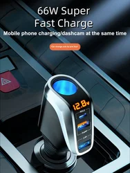 66W Car Charger Adapter Super Fast Charging Expansion Port Converter for iPhone Xiaomi Huawei Adapter Plug USB Interface Socket
