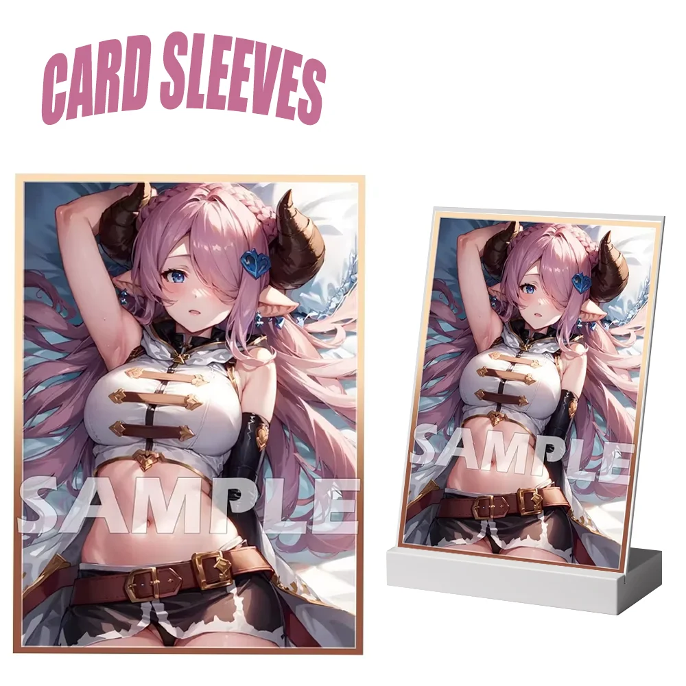 Fundas para tarjetas coleccionables Flash, 60 uds., 67x92mm, para MTG Granblue Fantasy Narmaya Kawaii, Protector de tarjetas de Anime para tarjeta TCG/PTCG/PKM