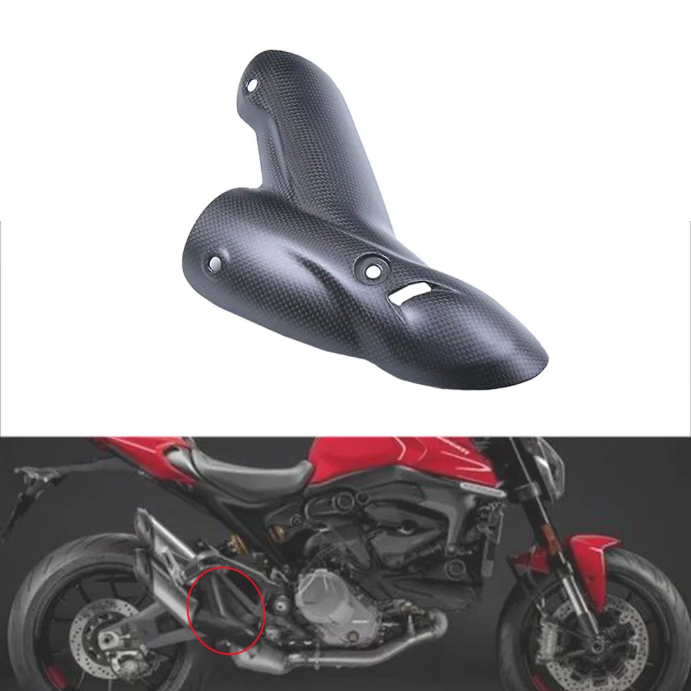 

For Ducati Monster 937 2021 2022 2023 2024 3K Carbon Fiber Exhaust Cover Protector Fairing Motorcycle Accessories Fairings Parts