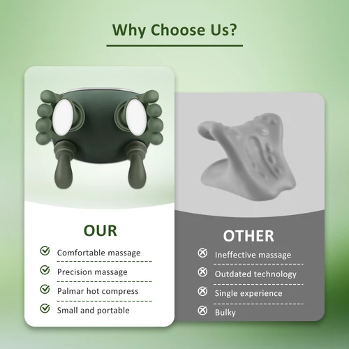 Imagen 2 del producto Masajeador de cuello de compresión caliente, masajeador portátil Shiatsu de cuello y hombros, almohada de masaje para amasar tejidos profundos 4D para relajación muscular