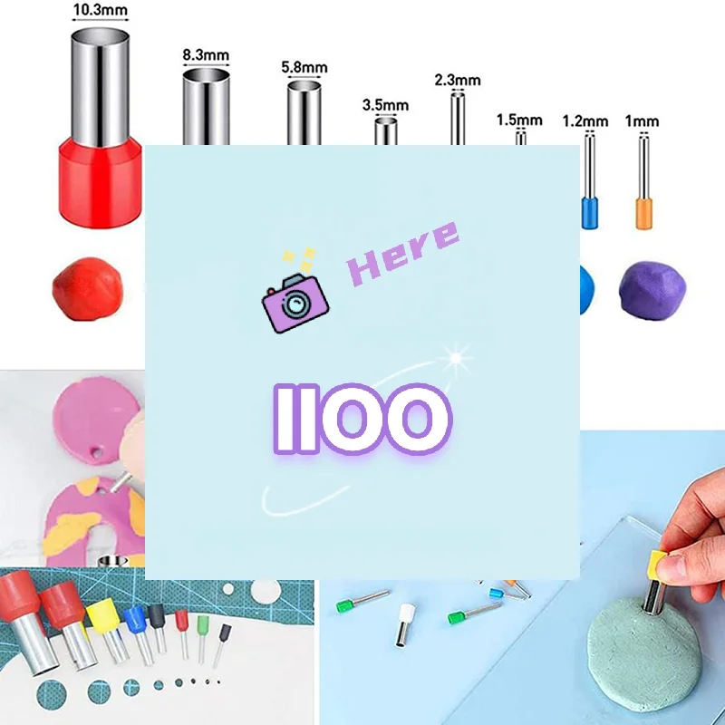 【IIOO】8Pcs 8 Sizes Polymer Clay Cutter Molds Hole Punches Tool Set DIY Polymer Clay Earrings Making Craft Handmade