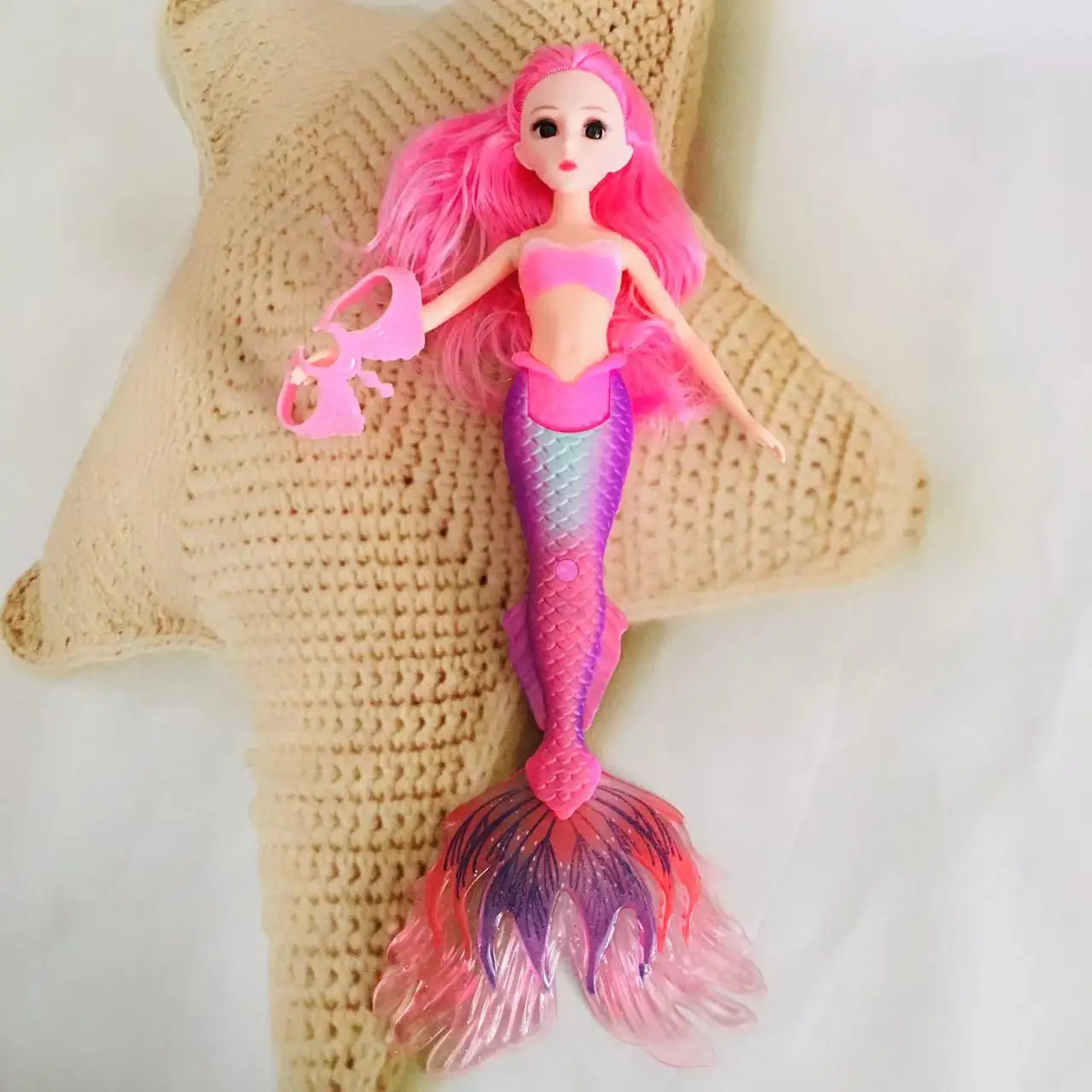 35cm Beautiful Glowing Girl Princess Mermaid Doll Toys Model Girl Play House Interactive Toys With Music Doll Best Gifts