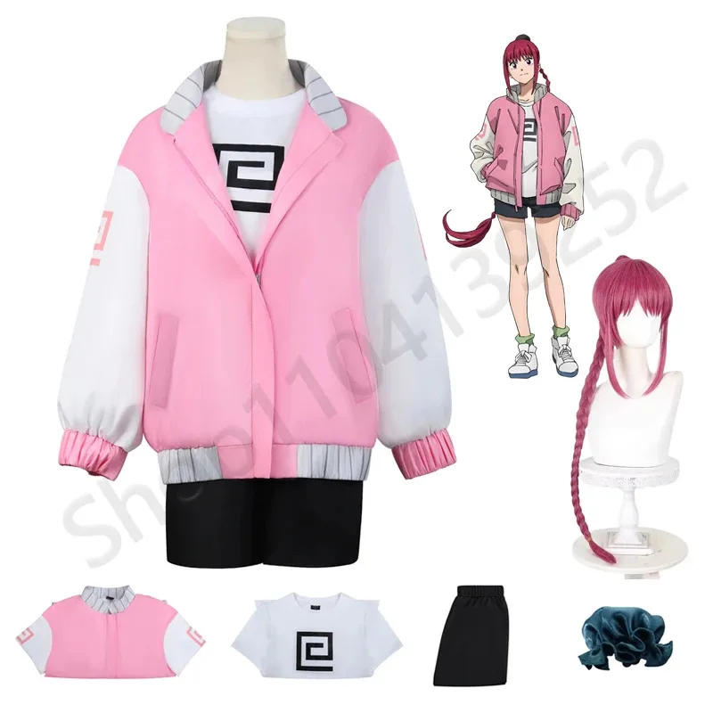 

Sakamoto Days Ru Shaotang Косплей Костюм Аниме Сяотан Парик Розовое Пальто Футболка Шорты Повседневная Униформа Длинные Красные Волосы Вечеринка Игровой Костюм